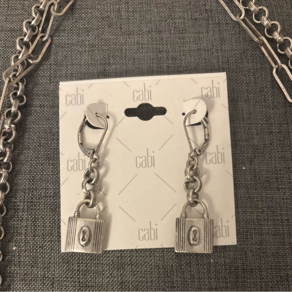 CAbi Silver Necklace and Earrings Lock Set